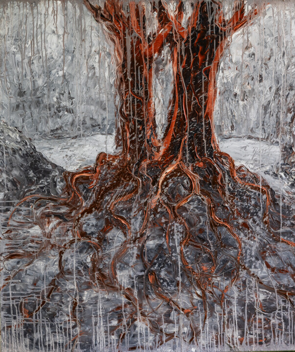 Malarstwo zatytułowany „Saga of the Trees 1” autorstwa Alla Ronikier, Oryginalna praca, Olej