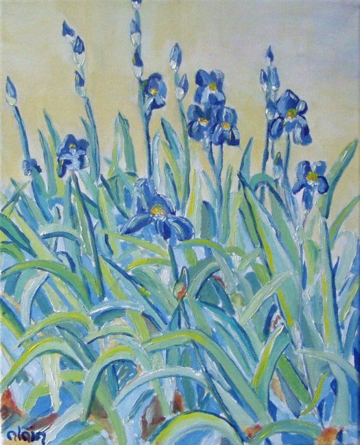Картина под названием "iris" - Allain, Подлинное произведение искусства