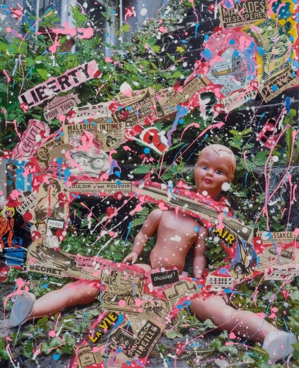 Collages titled ""Liberty"" by Allan Martel, Original Artwork, Collages