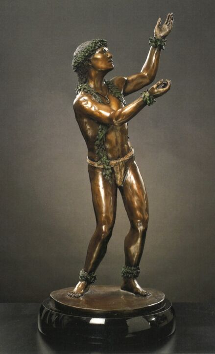 Escultura intitulada "Dancing Alone in th…" por Allen Auwae, Obras de arte originais, Bronze