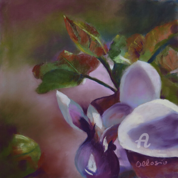 Painting titled "jeux d'ombres et de…" by Claudette Allosio, Original Artwork, Pastel