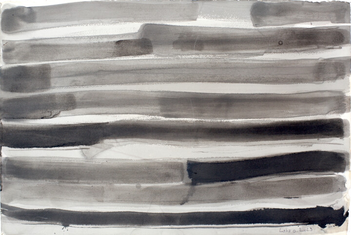 Dibujo titulada "Schwarz, Grau horiz…" por Alois Oberndorfer, Obra de arte original, Tinta