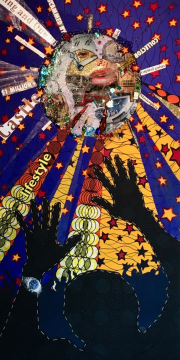 Collages intitolato "Fleeting Illusions" da Kwame Akpokavi, Opera d'arte originale, Collages
