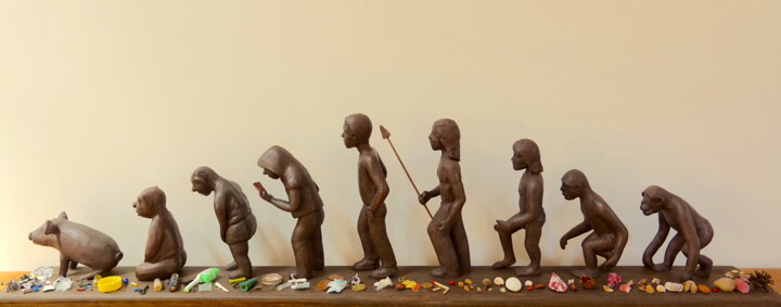 Sculpture intitulée "Evolution" par Alice Marie, Œuvre d'art originale, Céramique