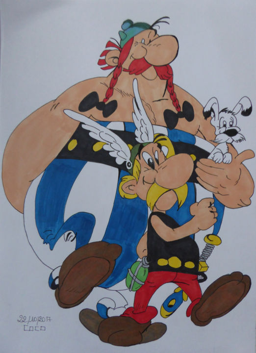 Asterix Et Obelix Drawing By Althea Artmajeur