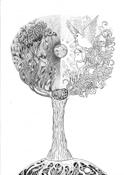 Drawing titled "the-tree-of-good-an…" by Aaya, Original Artwork