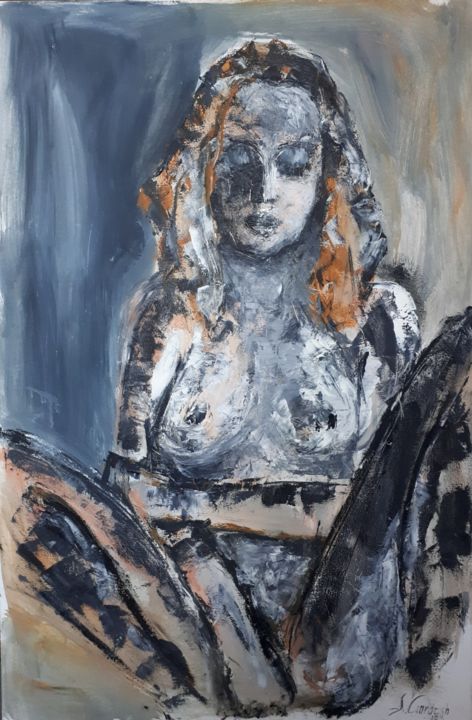 Peinture intitulée "La femme" par Alusea, Œuvre d'art originale, Huile