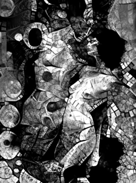 Digital Arts titled "Black and white 2" by Alya Veresk, Original Artwork, Digital Painting