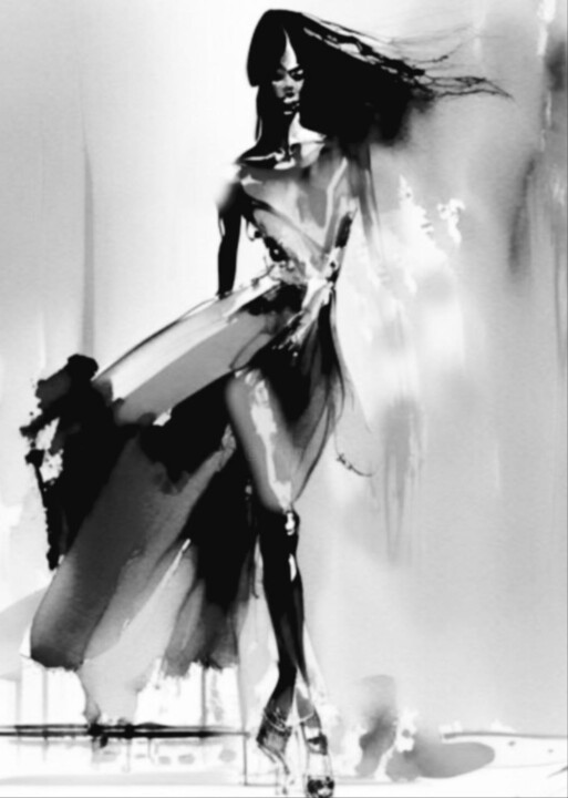 Arts numériques intitulée "Black and white 8" par Alya Veresk, Œuvre d'art originale, Peinture numérique