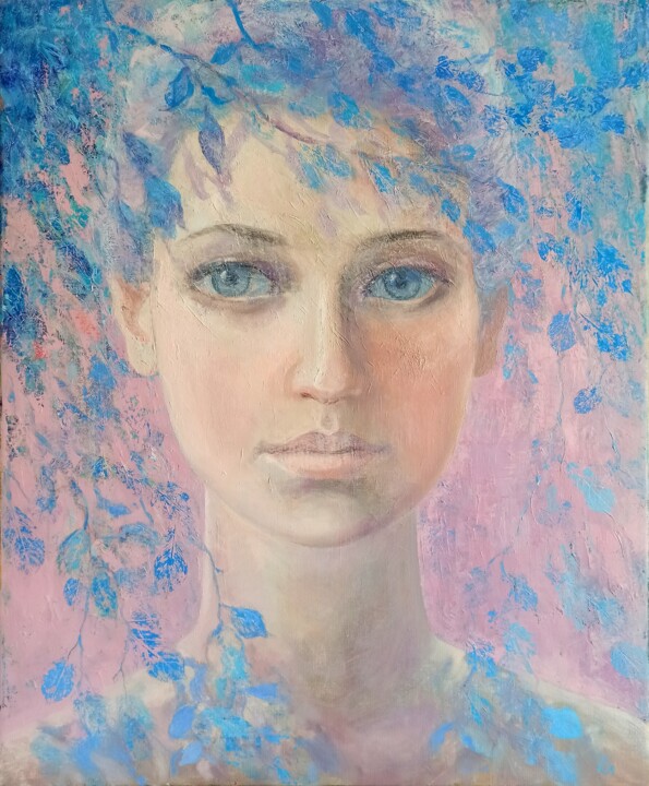 Painting titled "Eternal Spring" by Alyona Masterkova, Original Artwork, Oil Mounted on Wood Stretcher frame