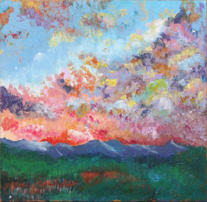 Malarstwo zatytułowany „Sunset” autorstwa Amanda Rosu, Oryginalna praca, Akryl