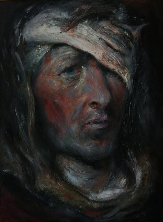 Painting titled "D'après Désiré Fran…" by Amazeigh Bouzékri, Original Artwork, Oil Mounted on Wood Stretcher frame