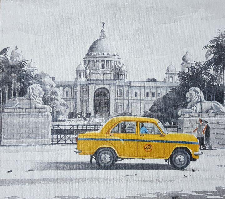 Painting titled "Kolkata" by Amlan Dutta, Original Artwork, Acrylic