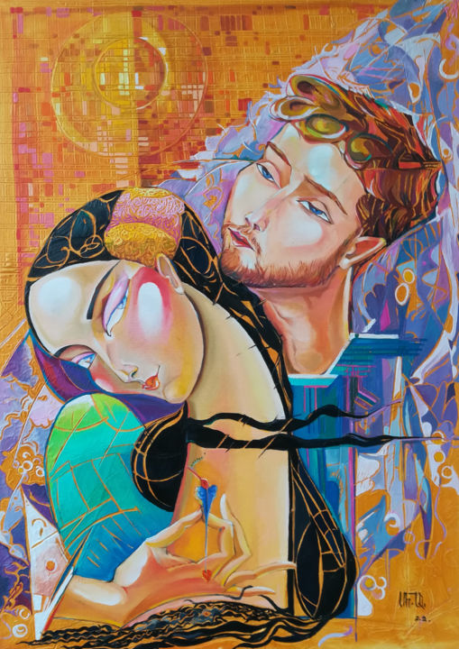 Malarstwo zatytułowany „Love confession (50…” autorstwa Anahit Mirijanyan, Oryginalna praca, Olej Zamontowany na Drewniana r…
