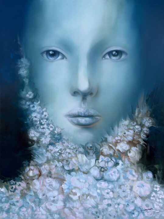 제목이 "Winter Face"인 미술작품 Anamaria Cepoi로, 원작, 기름