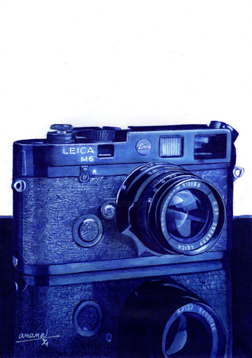 Tekening getiteld "Leica M6" door Ananou, Origineel Kunstwerk, Balpen