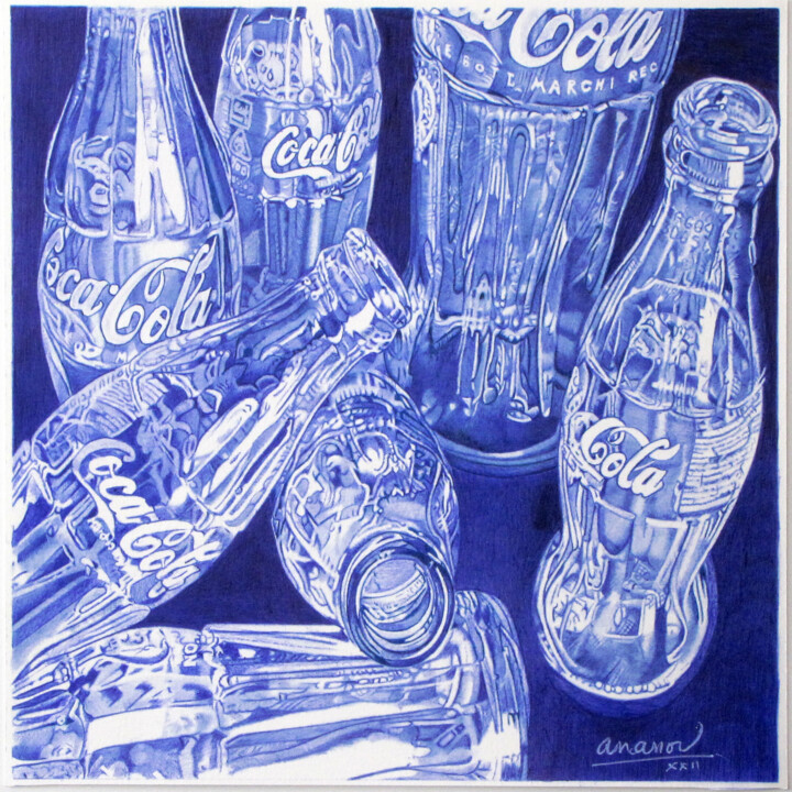 「Tas de Coca」というタイトルの描画 Ananouによって, オリジナルのアートワーク, ボールペン