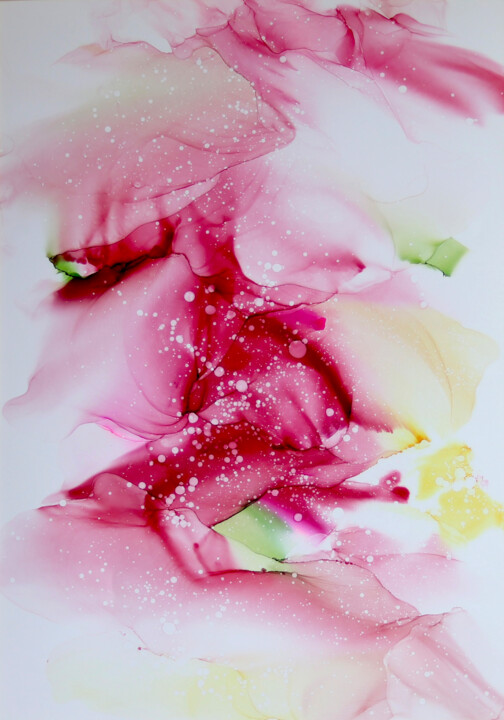 "Peony abstract orig…" başlıklı Tablo Anastasia Ozlu tarafından, Orijinal sanat, Mürekkep