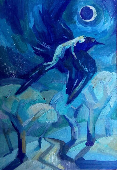 绘画 标题为“Синий полёт” 由Svoboda, 原创艺术品, 油