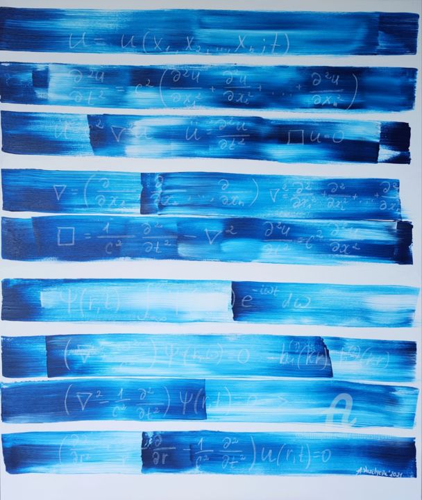 Malerei mit dem Titel "Wave Theory- Partic…" von Anastasia Vasilyeva, Original-Kunstwerk, Acryl Auf Keilrahmen aus Holz mont…