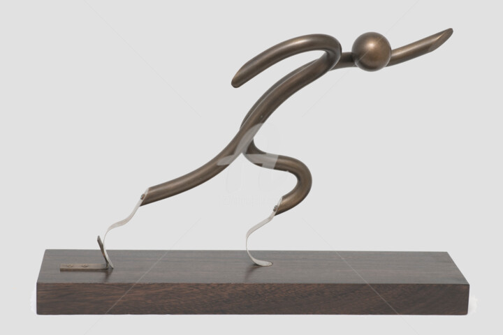 Escultura titulada "Athletisme _ Sprint…" por André Michel, Obra de arte original, Metales