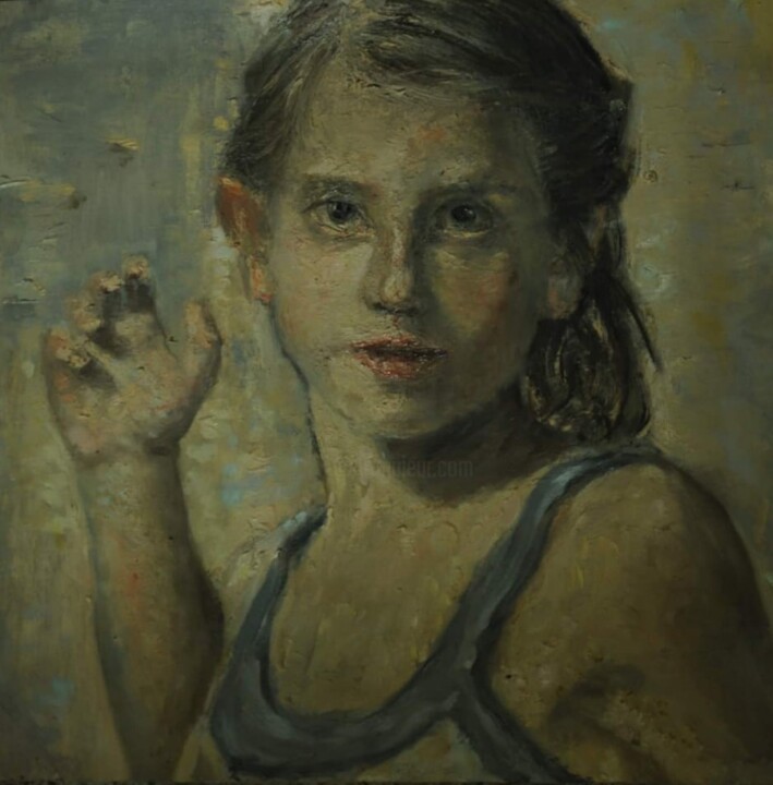 제목이 "Portrait of Cousin:…"인 미술작품 Andrea Aleksic로, 원작, 기름