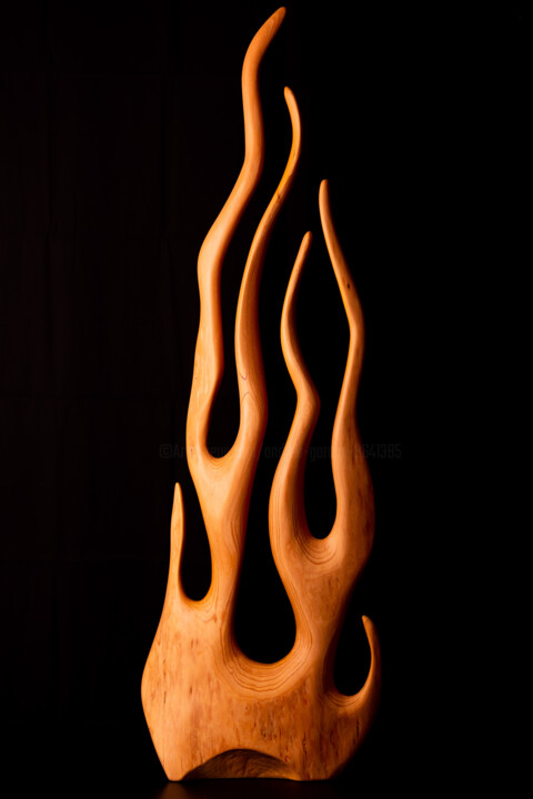 Escultura intitulada "Fiamma" por Andrea Gardini, Obras de arte originais, Madeira