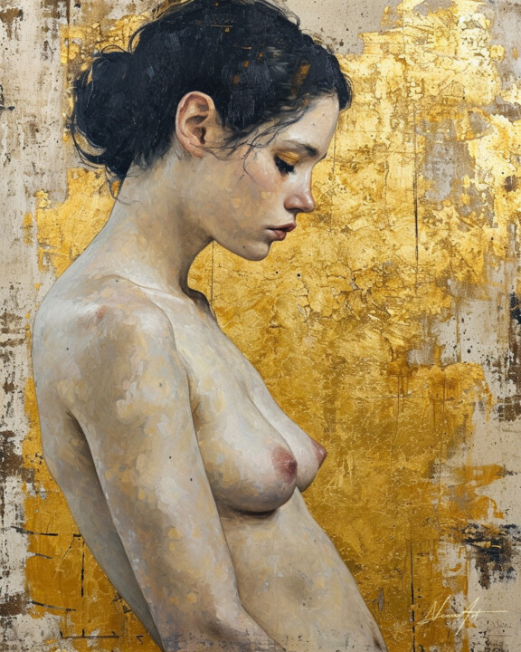 Arts numériques intitulée "Meditazione in Oro" par Andrea La Martina (NEXA ART), Œuvre d'art originale, Collage numérique