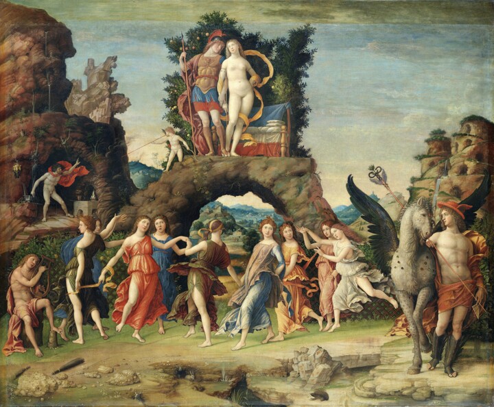 Peinture intitulée "La Parnasse" par Andrea Mantegna, Œuvre d'art originale, Tempera