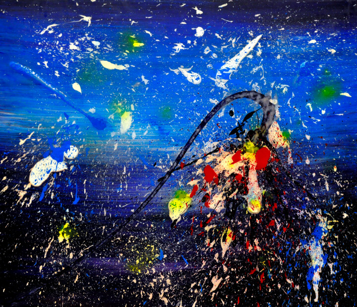 Painting titled "Interstellar" by Andrea Speziali, Original Artwork, Acrylic