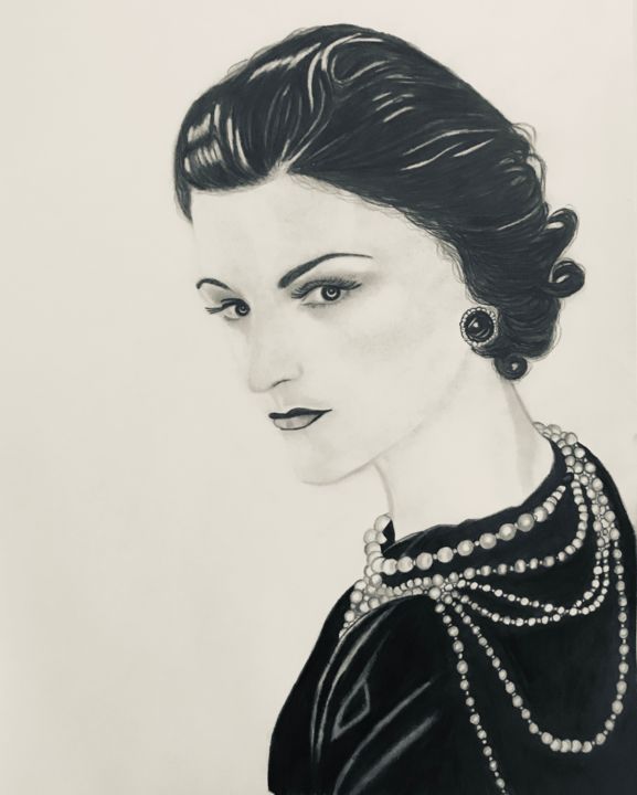 Nacnic Coco Chanel Affiche En Style Portrait En Couleur Illustrations De  Dessins Animés D'inventeurs Et De Créateurs Célèbres A4 Avec Cadres Noirs
