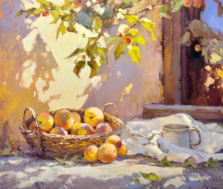 Malerei mit dem Titel "Peaches" von Andrei Belaichuk, Original-Kunstwerk, Öl