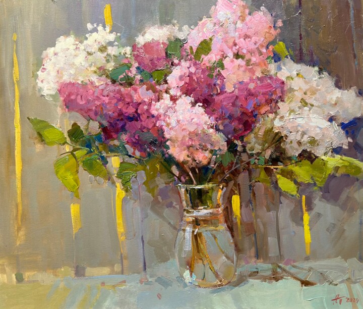 Painting titled "Lilac3" by Andrei Belaichuk, Original Artwork, Oil