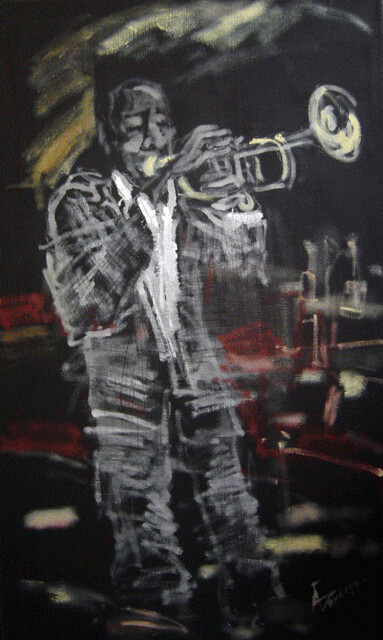 Картина под названием "Трубач джаз" - Andrei Bondarau, Подлинное произведение искусства