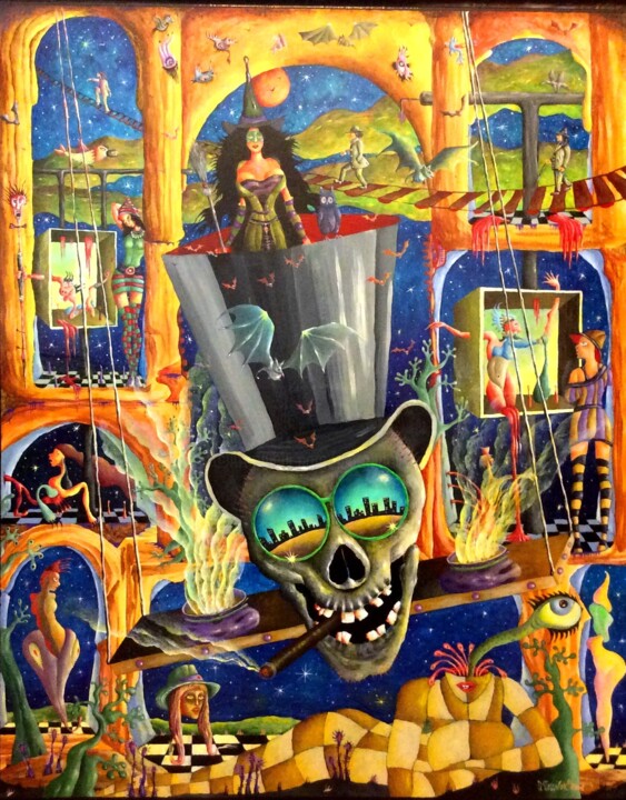 Картина под названием "Halloween" - Andrej Platounov, Подлинное произведение искусства, Масло