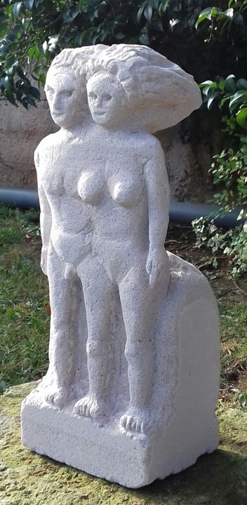 Sculpture titled "tripode" by Andre Rippert, Original Artwork, Aerated concrete
