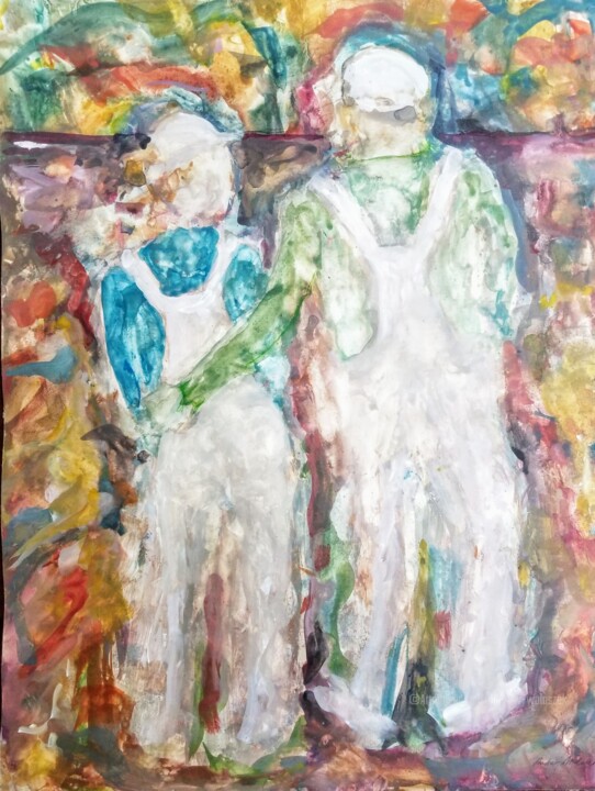 Schilderij getiteld "Together Forever (3…" door Andrew Walaszek, Origineel Kunstwerk, Gouache