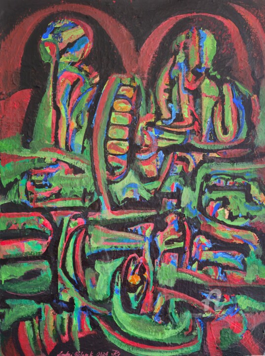 Картина под названием "Armistice" - Andrew Walaszek, Подлинное произведение искусства, Акрил Установлен на Деревянная рама д…