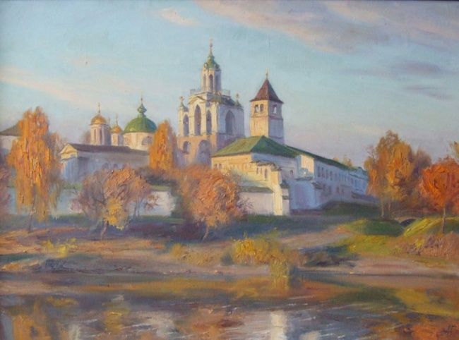 Pintura titulada "Evening Light" por Andrey Gorodnichev, Obra de arte original