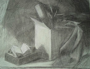 Drawing titled "Натюрморт_уголь_1" by Elena Komarova, Original Artwork