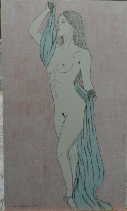 Dibujo titulada "Femme Nue" por Angelino Campigotto, Obra de arte original, Lápiz