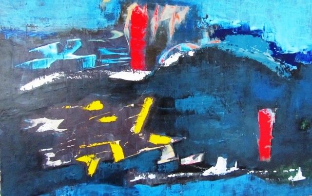 Peinture intitulée "voyages voyages" par Aniah, Œuvre d'art originale, Huile