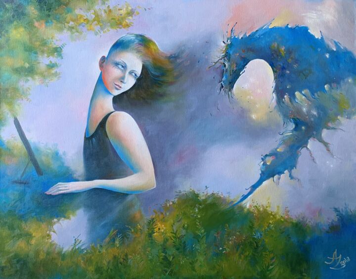Painting titled "Soothing Tale" by Anita Zotkina, Original Artwork, Oil