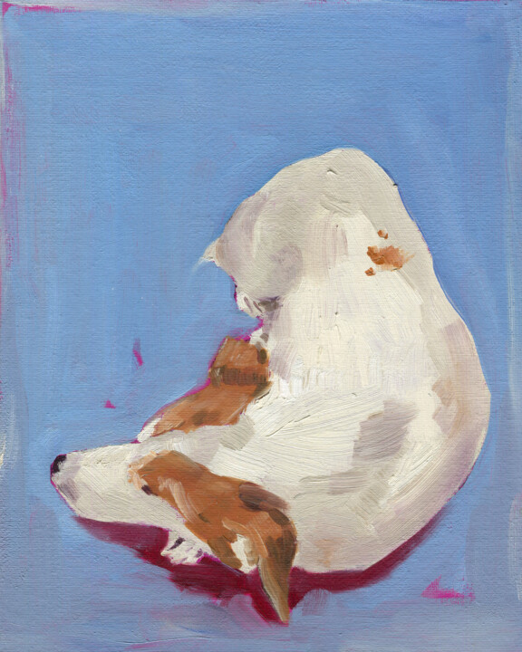 Painting titled "Dog" by Anja Rudko, Original Artwork, Oil