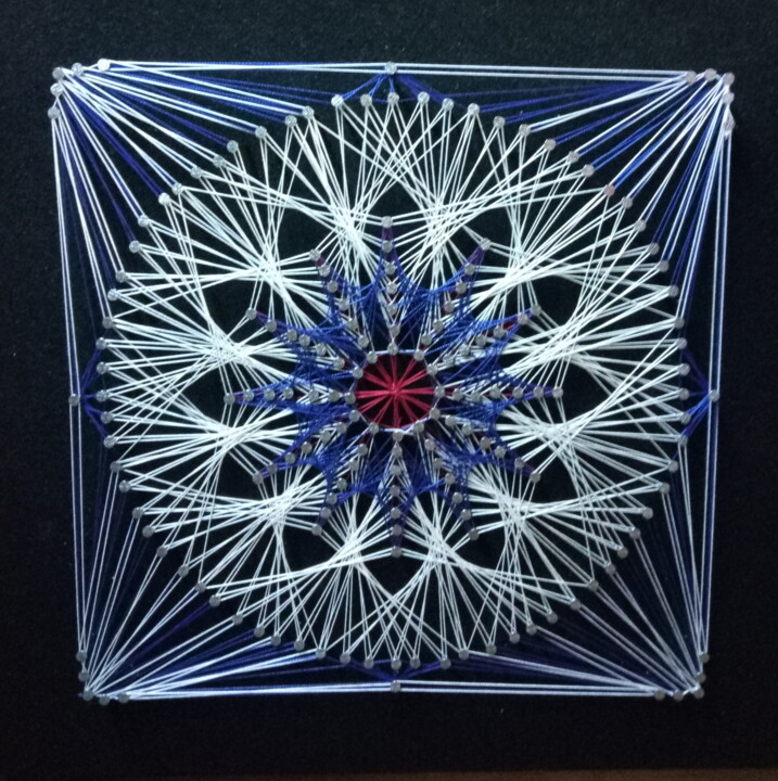 Textile Art titled "mandala 1" by Anna Belmonte, Original Artwork, String Art