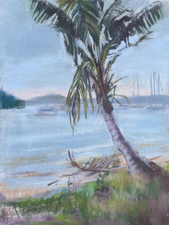 "lonely palm" başlıklı Resim Anna Bogushevskaya tarafından, Orijinal sanat, Pastel