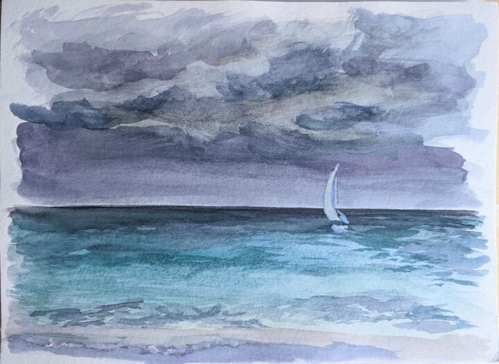 Peinture intitulée "Canarian Islands |…" par Anna Brazhnikova, Œuvre d'art originale, Aquarelle