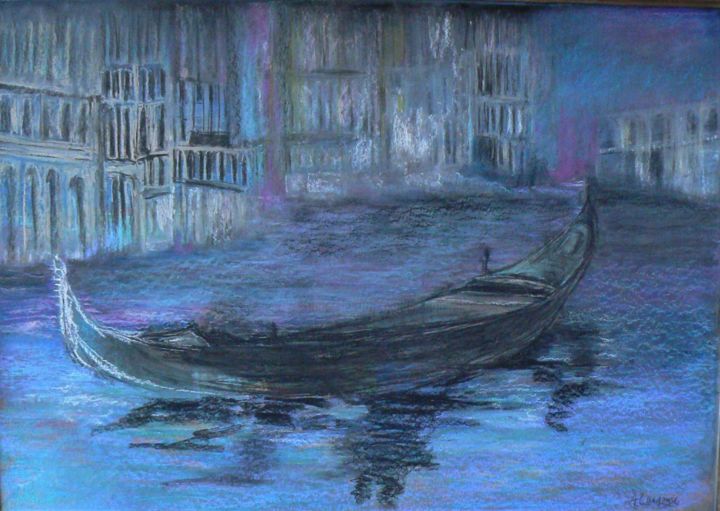 Drawing titled "les ombres de la go…" by Anna Langowski, Original Artwork, Chalk