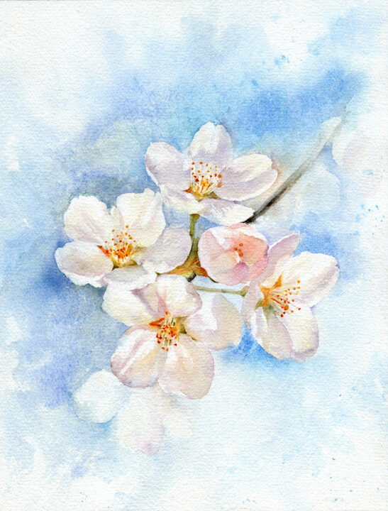 Pintura titulada "Spring Blossom" por Anna Samoilichenko, Obra de arte original, Acuarela