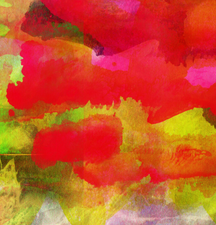 Digital Arts titled "Red heavy clouds on…" by Anna Vaasi, Original Artwork, Digital Painting